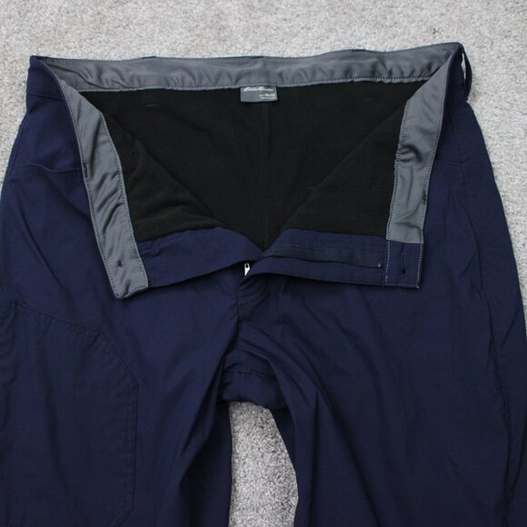 Eddie Bauer Pants Mens 38x32 Blue Fleece Lined Tech Nylon Stretch Cargo Pocket - Picture 10 of 14